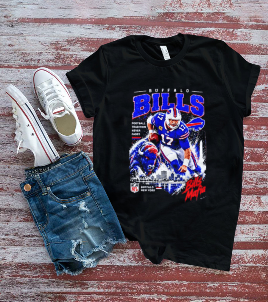 Buffalo Bills Football Tradition Never Fades Bills Mafia NFL Buffalo New York Team Skyline T-Shirt