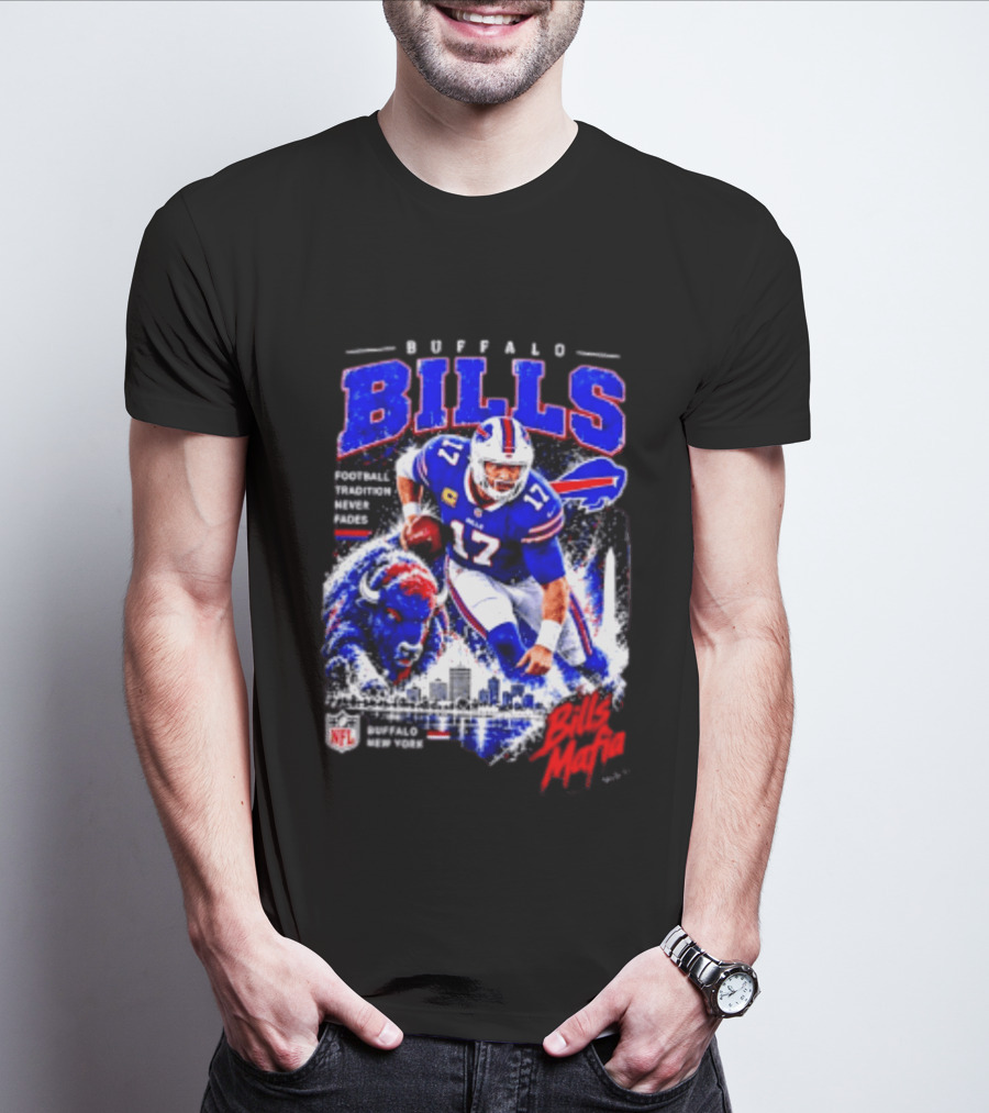 Buffalo Bills Football Tradition Never Fades Bills Mafia NFL Buffalo New York Team Skyline T-Shirt
