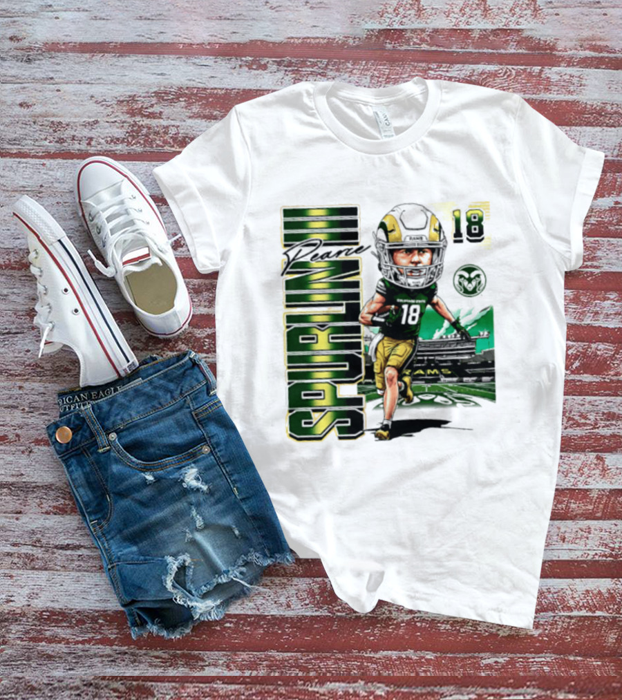 Pearce Spurlin III 18 Colorado State Rams NCAA Football Caricature T-Shirt