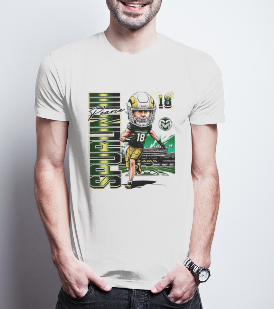 Pearce Spurlin III 18 Colorado State Rams NCAA Football Caricature T-Shirt