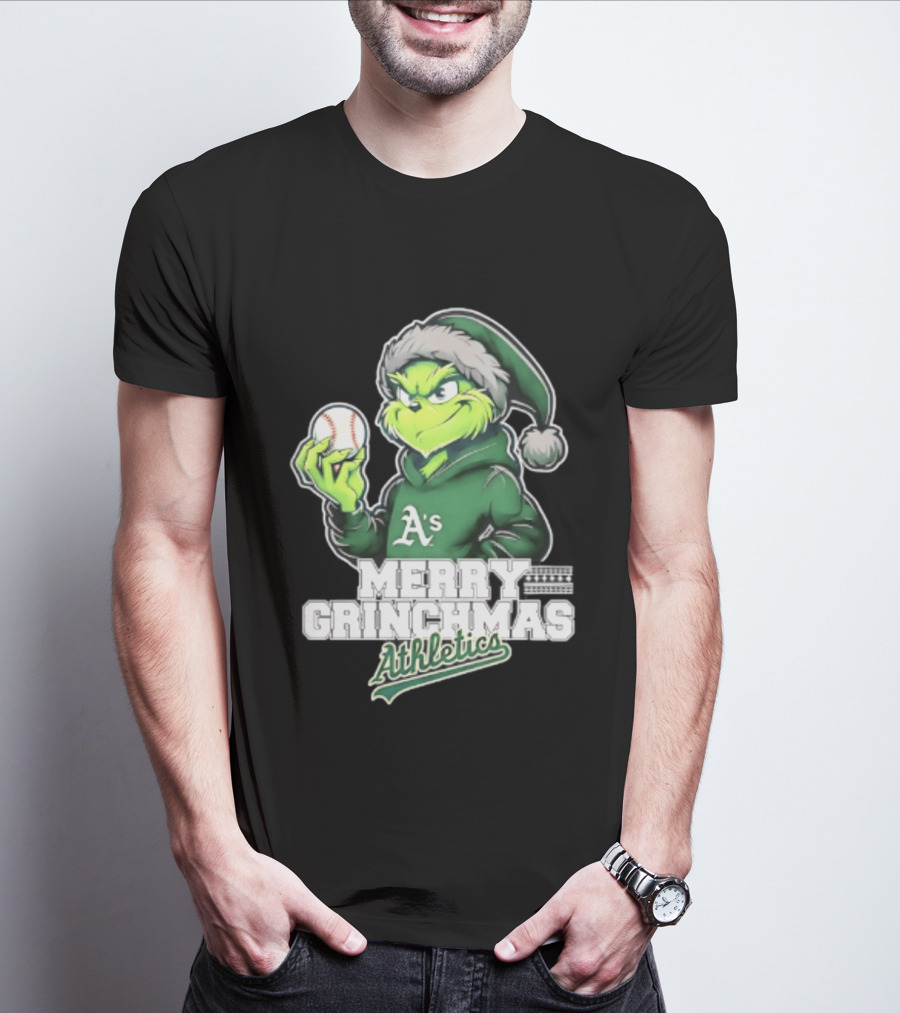 Merry Grinchmas Athletics Baseball Christmas 2026 T-Shirt