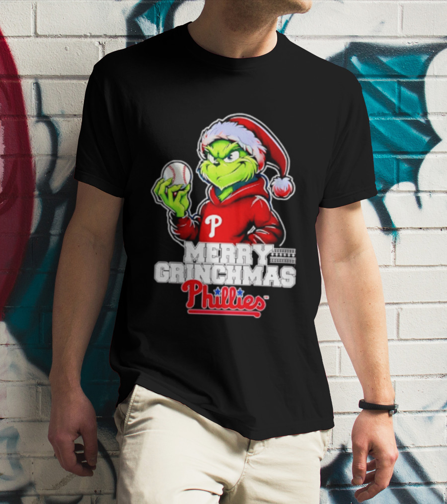 Merry Grinchmas Philadelphia Phillies Baseball Christmas 2026 T-Shirt