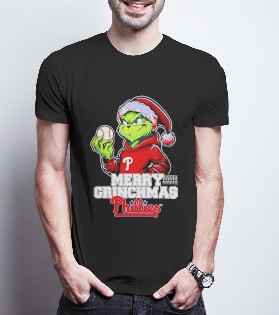 Merry Grinchmas Philadelphia Phillies Baseball Christmas 2026 T-Shirt