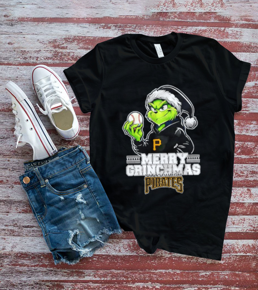 Merry Grinchmas Pittsburgh Pirates Baseball Christmas 2026 T-Shirt