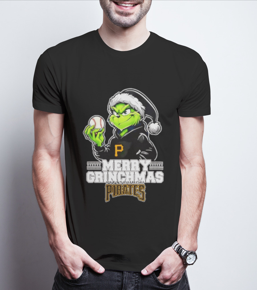 Merry Grinchmas Pittsburgh Pirates Baseball Christmas 2026 T-Shirt