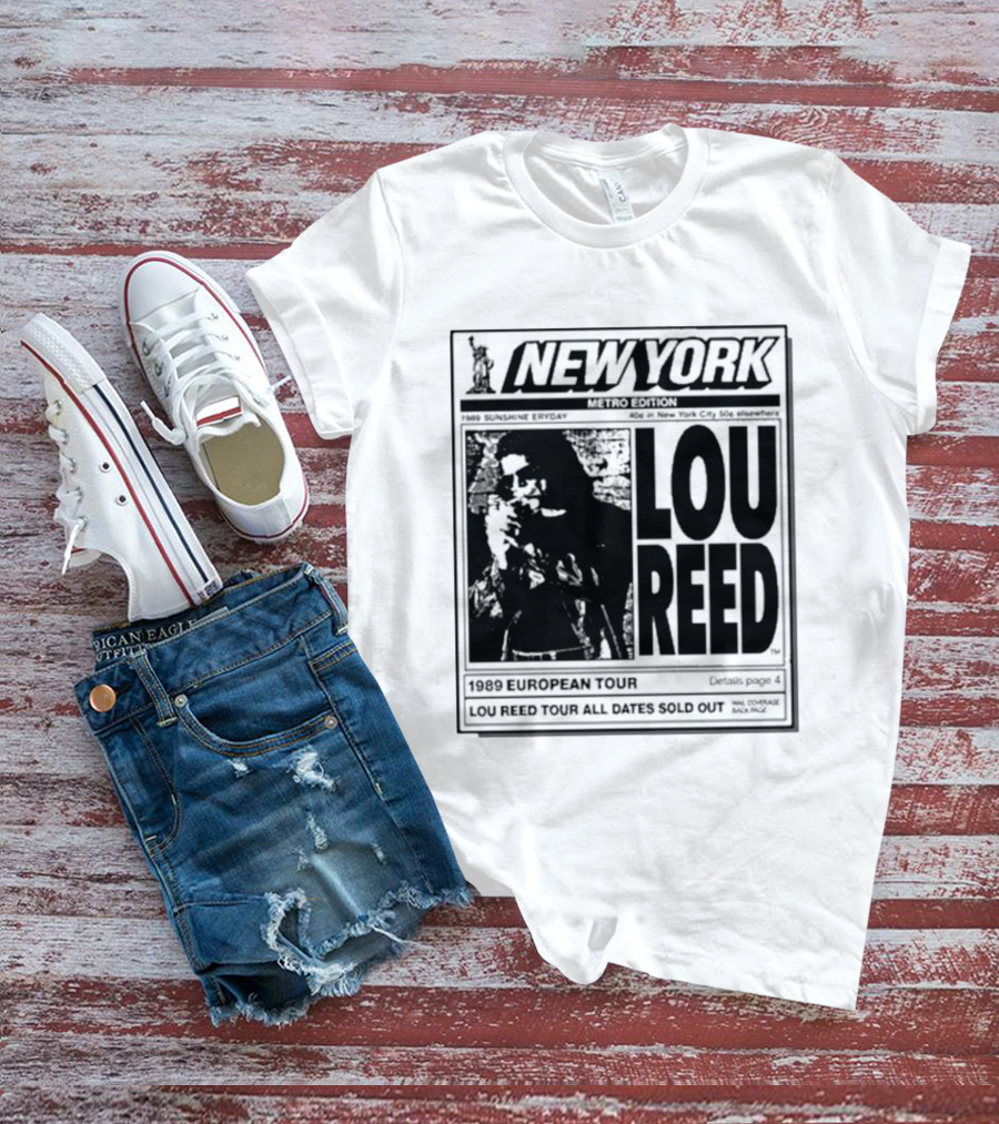 New York Metro Edition Lou Reed 1989 European Tour All Dates Sold Out T-Shirt