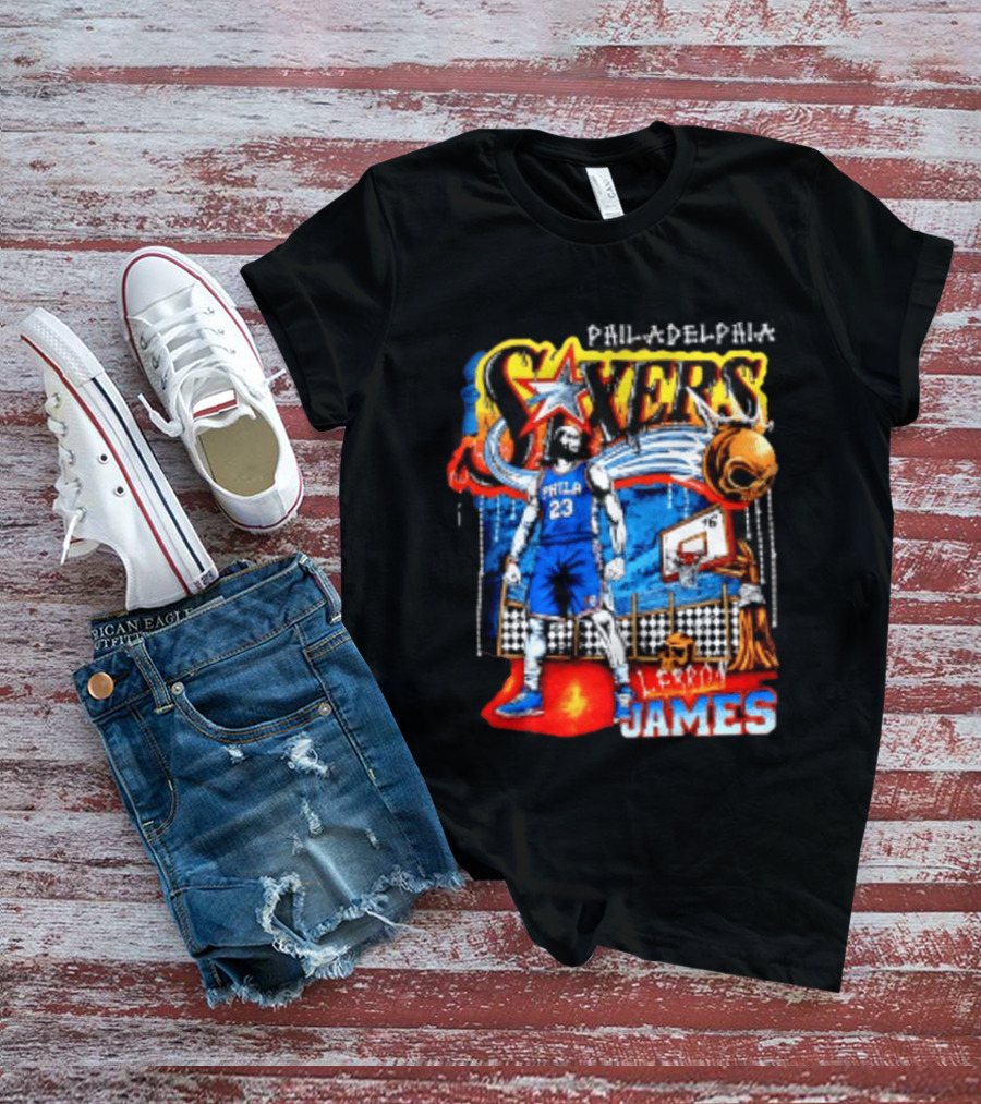 Philadelphia 76ers LeBron James Skeleton Basketball T-Shirt