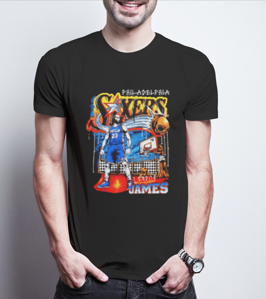 Philadelphia 76ers LeBron James Skeleton Basketball T-Shirt