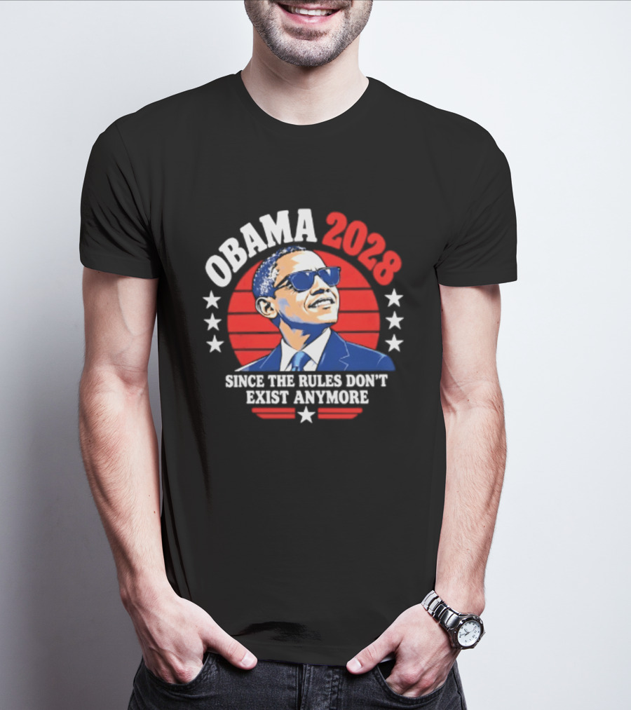 Obama 2028 Since The Rules Don't Exist Anymore Stars Red Circle T-Shirt