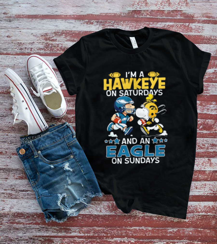 Peanuts I'm A Hawkeye On Saturdays And An Eagle On Sundays T-Shirt
