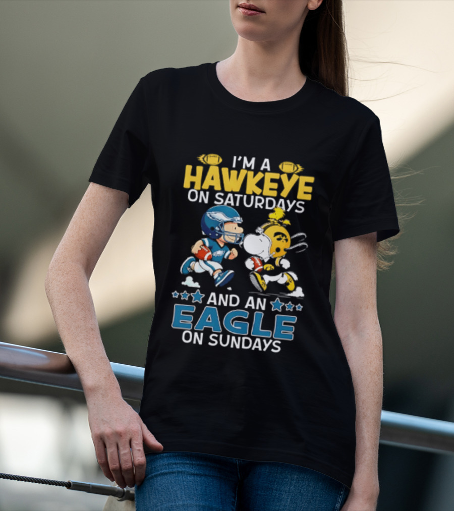 Peanuts I'm A Hawkeye On Saturdays And An Eagle On Sundays T-Shirt