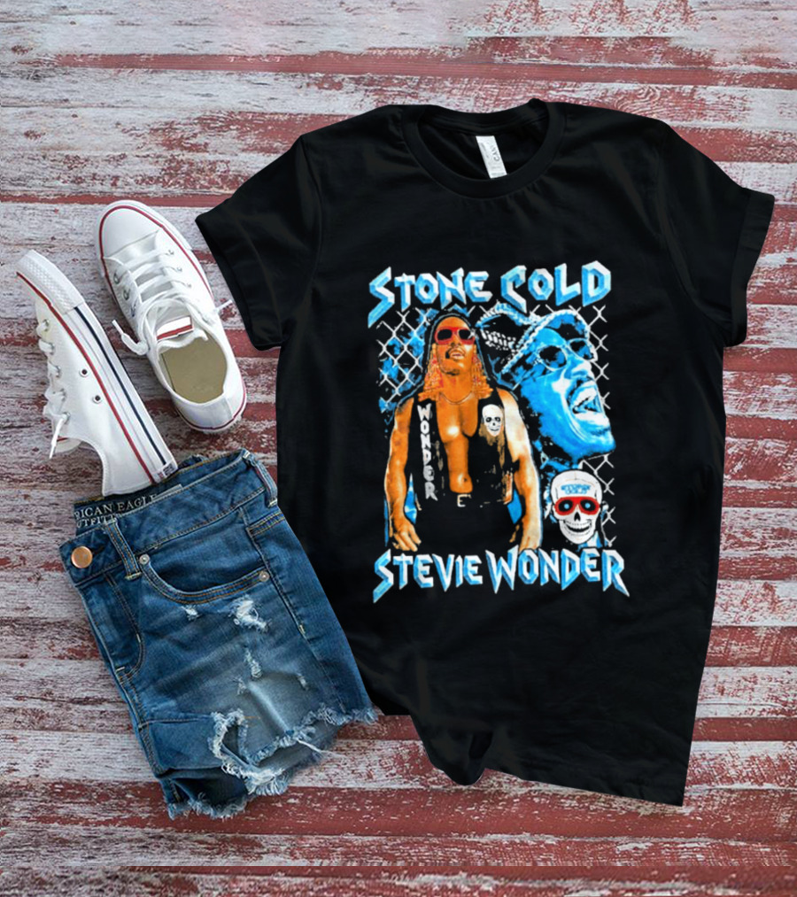 Stone Cold Stevie Wonder Collaboration Red Sunglasses T-Shirt