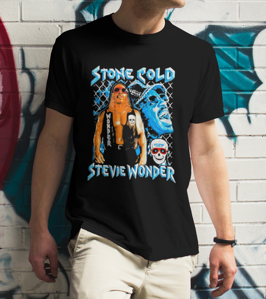 Stone Cold Stevie Wonder Collaboration Red Sunglasses T-Shirt