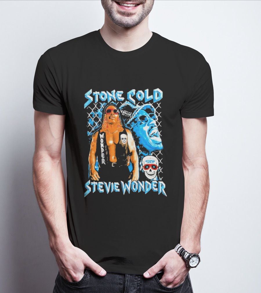 Stone Cold Stevie Wonder Collaboration Red Sunglasses T-Shirt