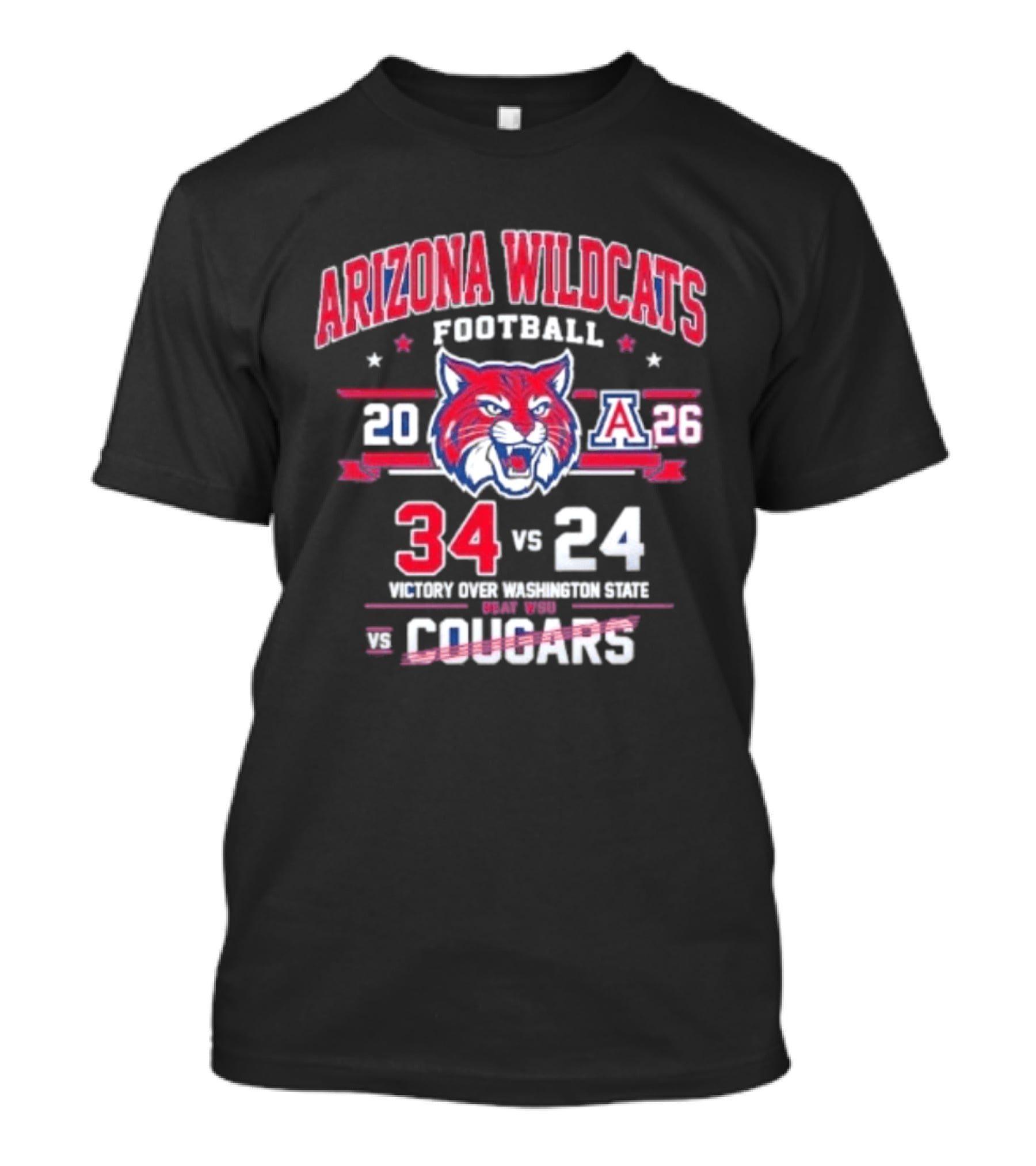 Arizona Wildcats Football 2026 Victory Over Washington State Cougars 34 24 T-Shirt