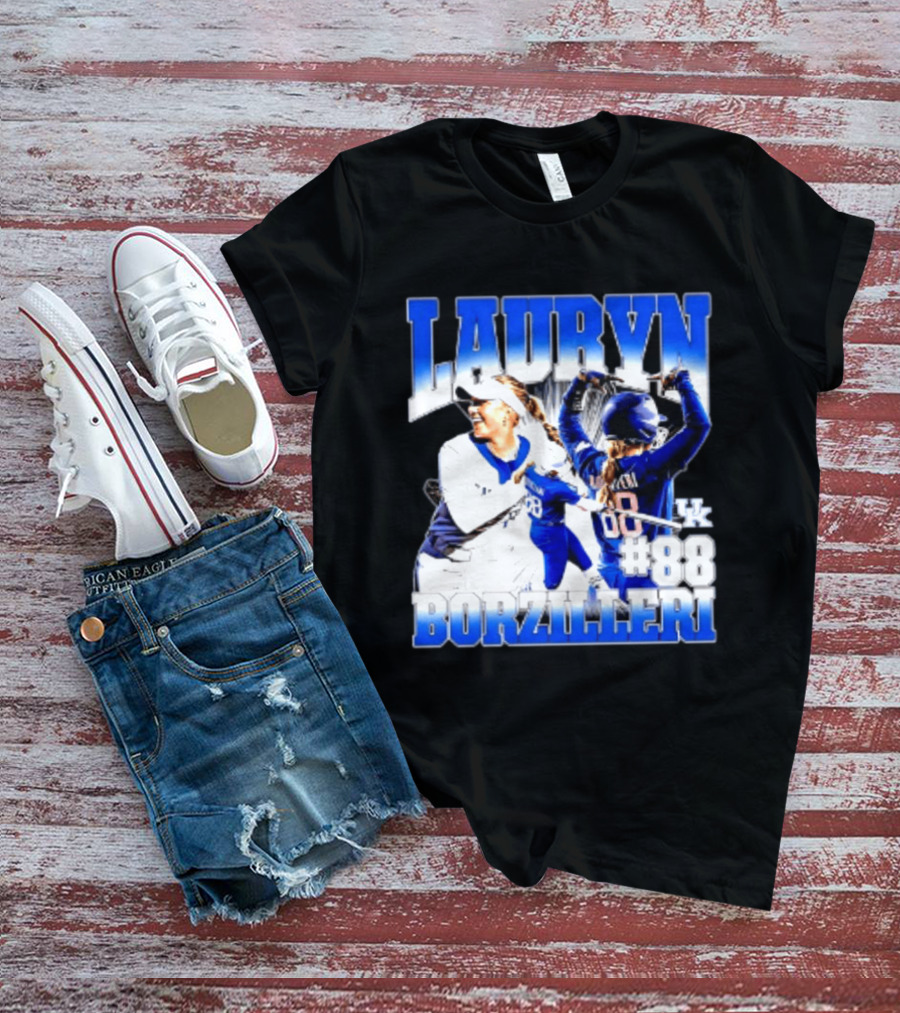Kentucky Wildcats Lauryn Borzilleri 88 NCAA Softball Player T-Shirt