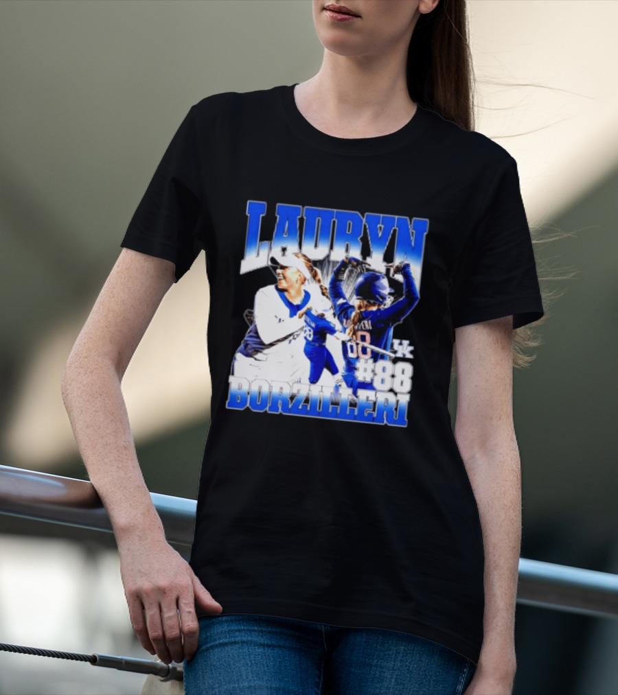 Kentucky Wildcats Lauryn Borzilleri 88 NCAA Softball Player T-Shirt