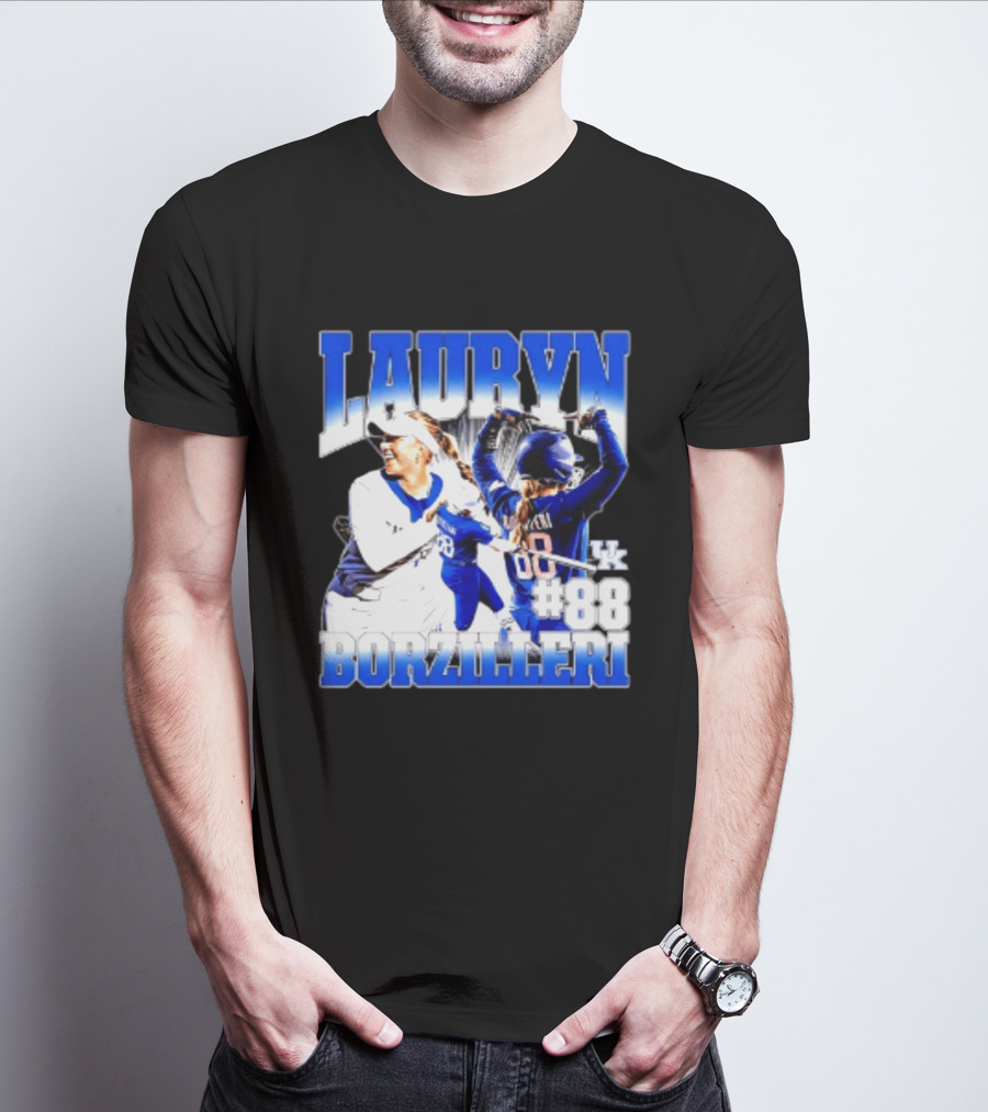 Kentucky Wildcats Lauryn Borzilleri 88 NCAA Softball Player T-Shirt
