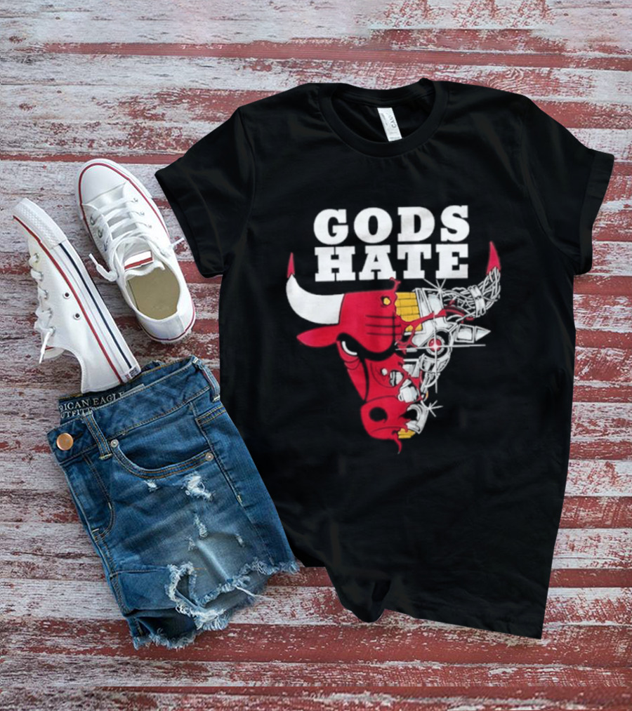 Gods Hate Bulls Collaboration Red Bull Skull T-Shirt