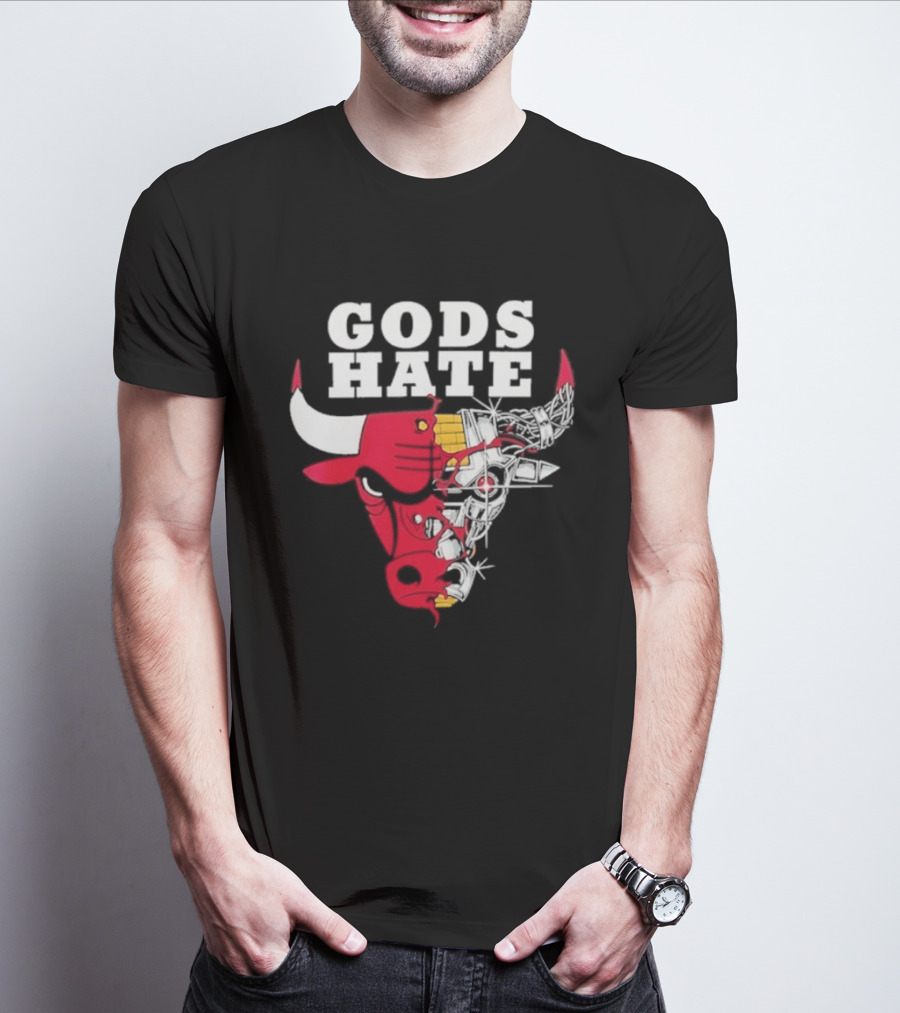 Gods Hate Bulls Collaboration Red Bull Skull T-Shirt
