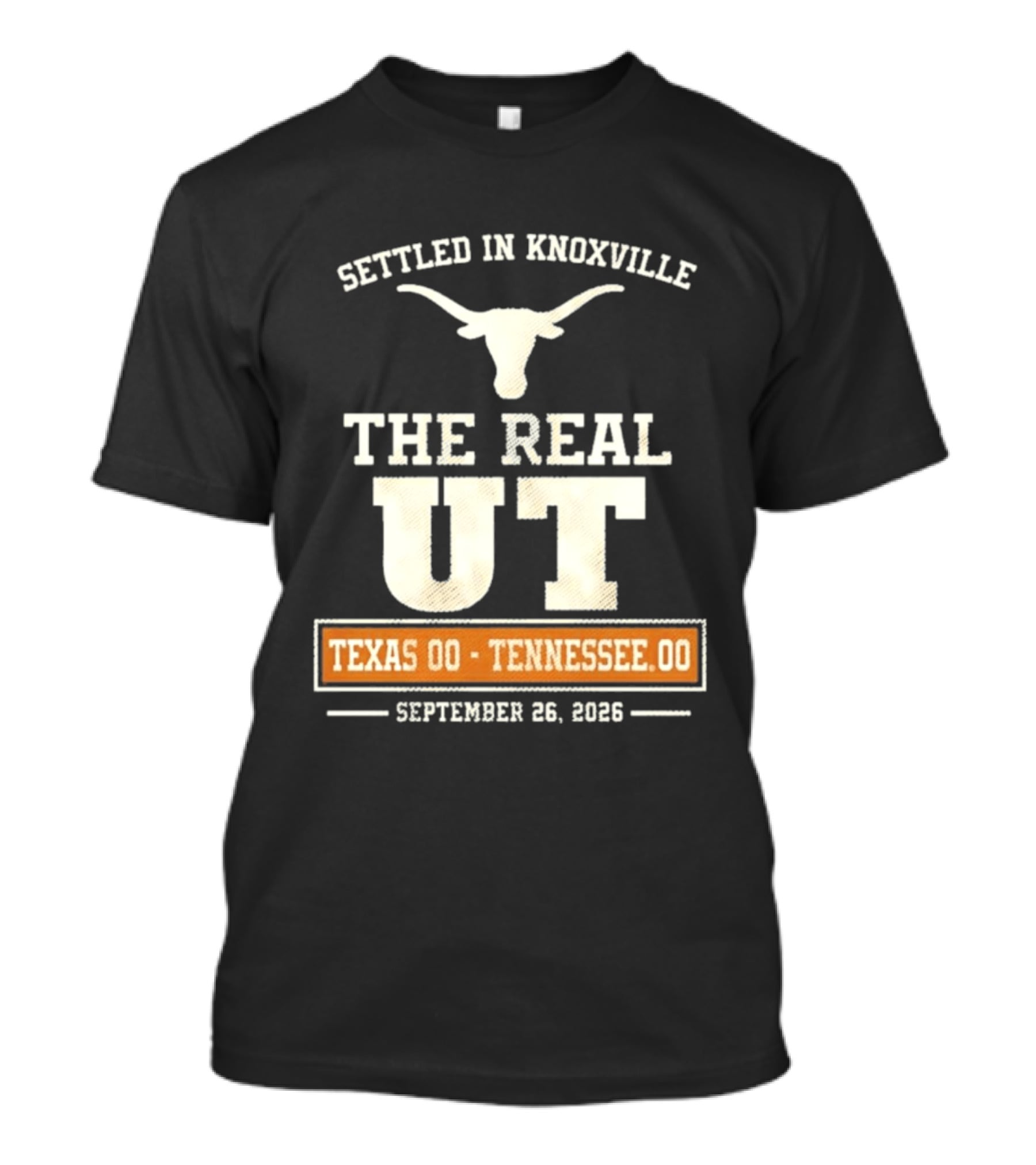 Settled In Knoxville The Real UT Texas Longhorns Vs Tennessee Volunteers September 26 2026 T-Shirt