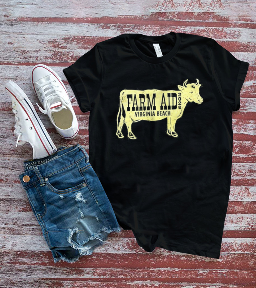 Virginia Beach Farm Aid 2026 September 26 Cow T-Shirt