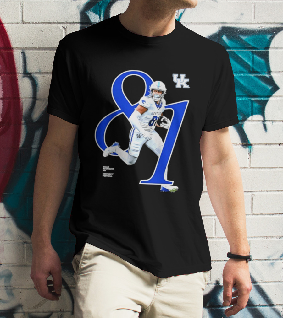 Willie Rodriguez 81 Kentucky Wildcats NCAA Football Player Number T-Shirt