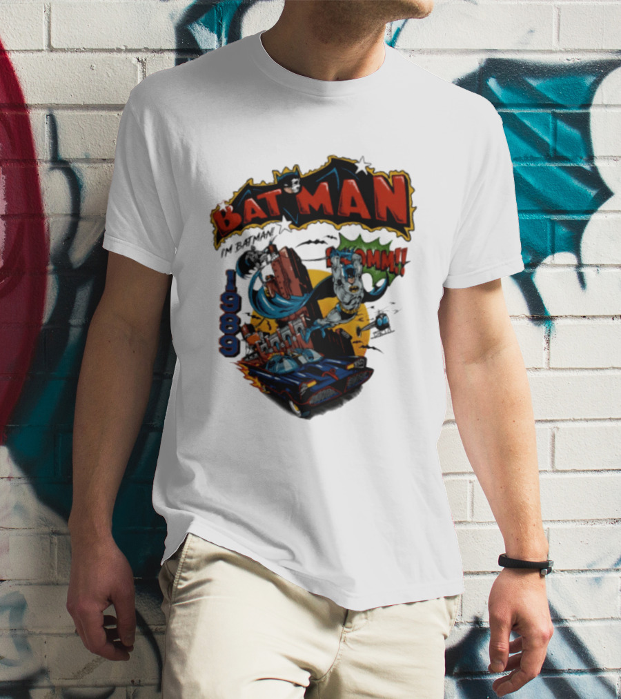 Batman 1989 I'm Batman DC Comics Batmobile T-Shirt
