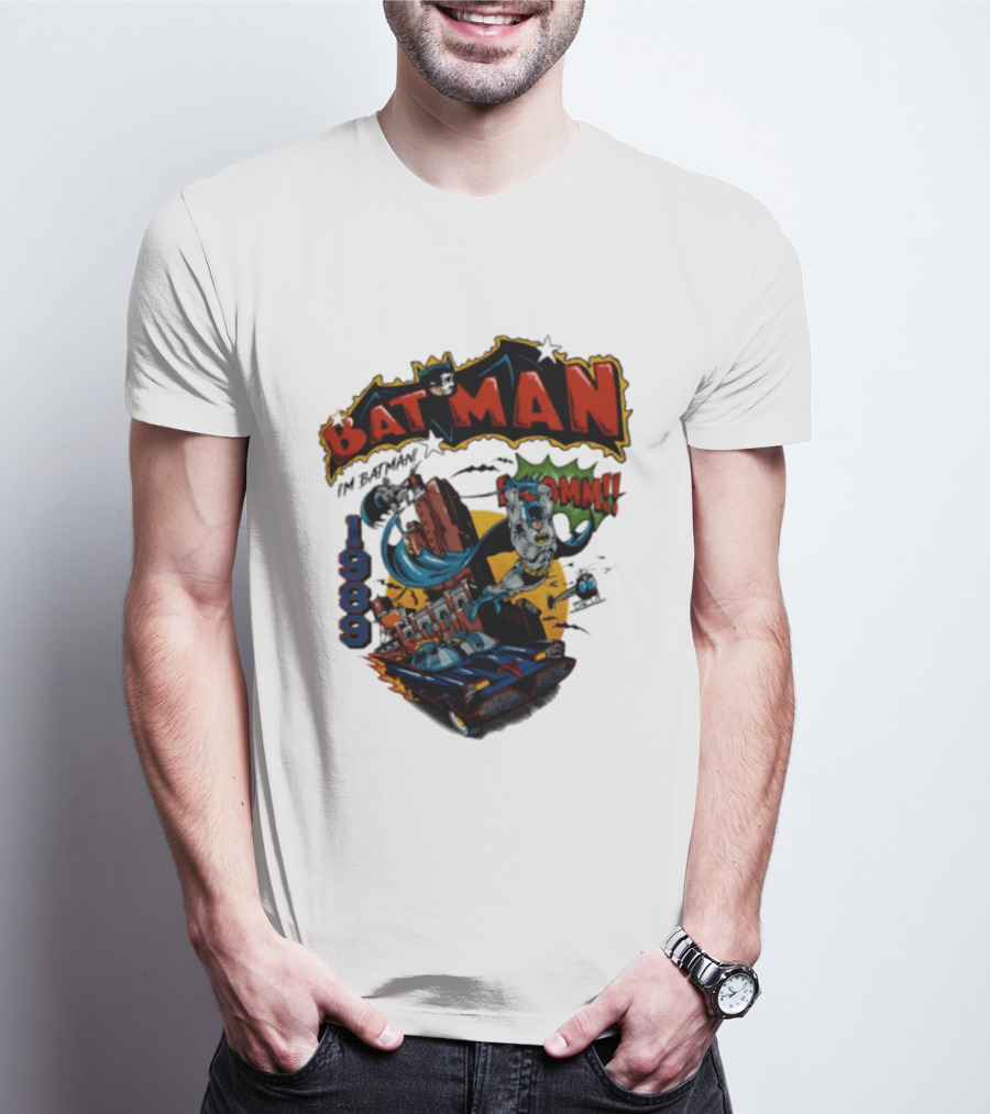 Batman 1989 I'm Batman DC Comics Batmobile T-Shirt