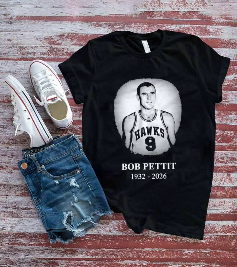 Hawks Number 9 Bob Pettit 1932 2026 T-Shirt
