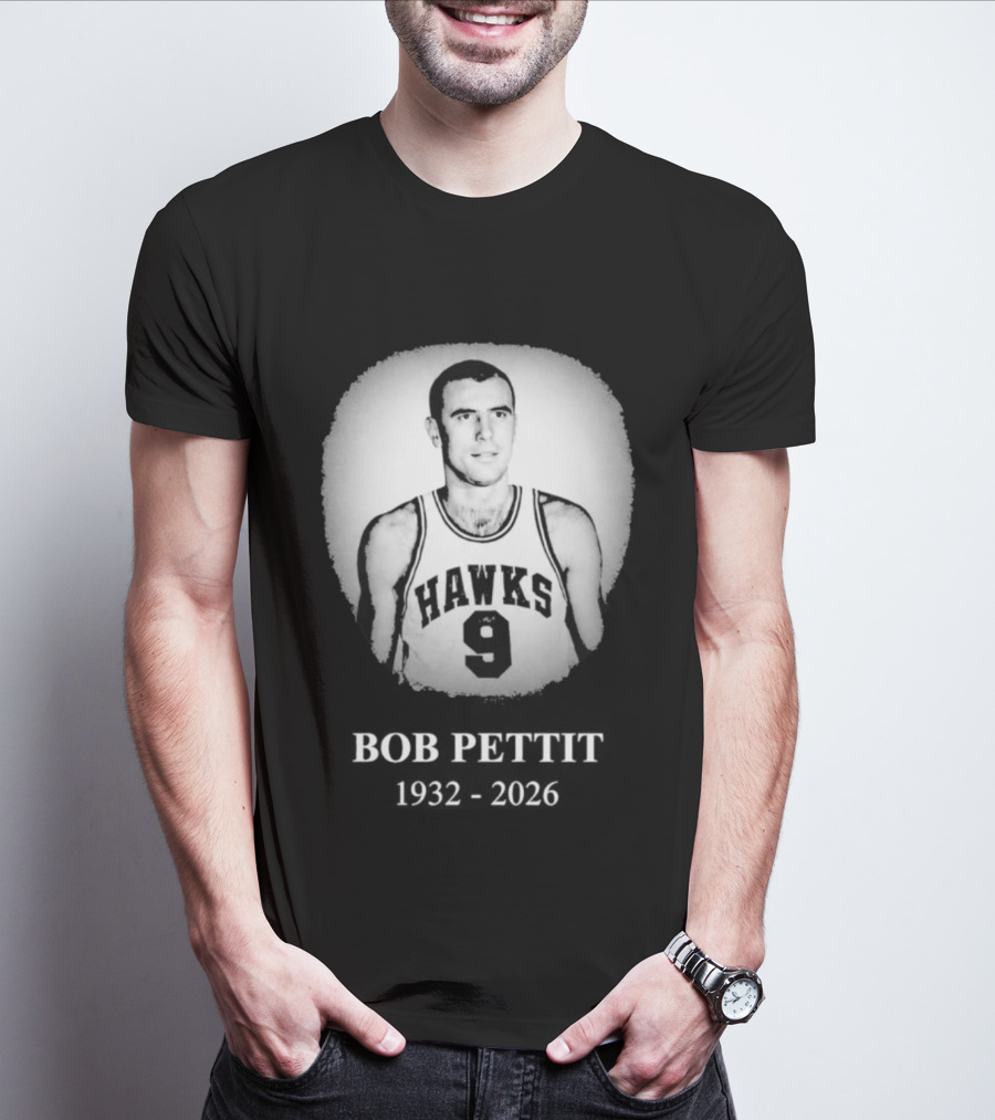 Hawks Number 9 Bob Pettit 1932 2026 T-Shirt