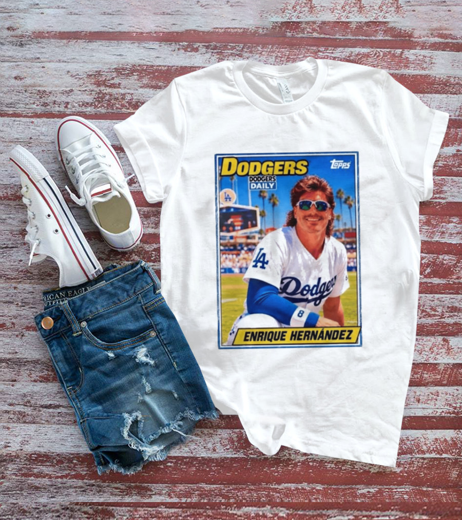 Dodgers Daily Enrique Hernandez Topps LA Baseball T-Shirt