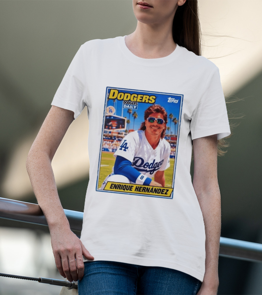 Dodgers Daily Enrique Hernandez Topps LA Baseball T-Shirt