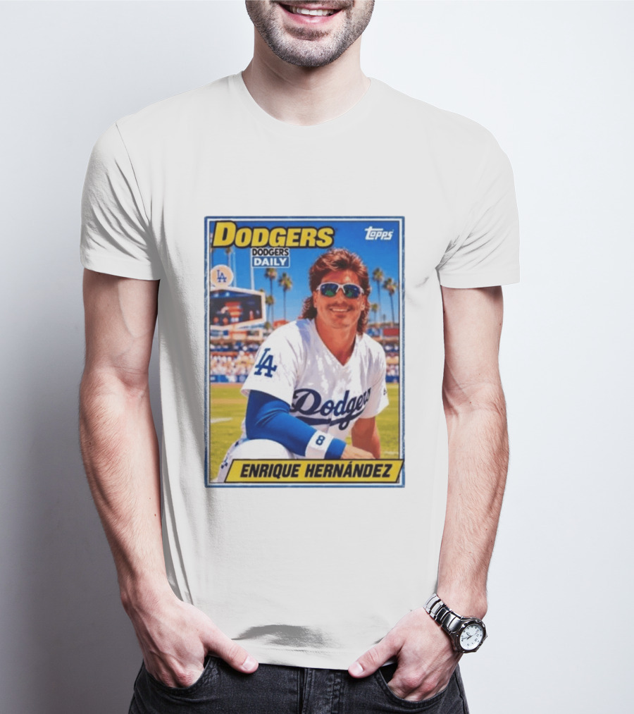 Dodgers Daily Enrique Hernandez Topps LA Baseball T-Shirt