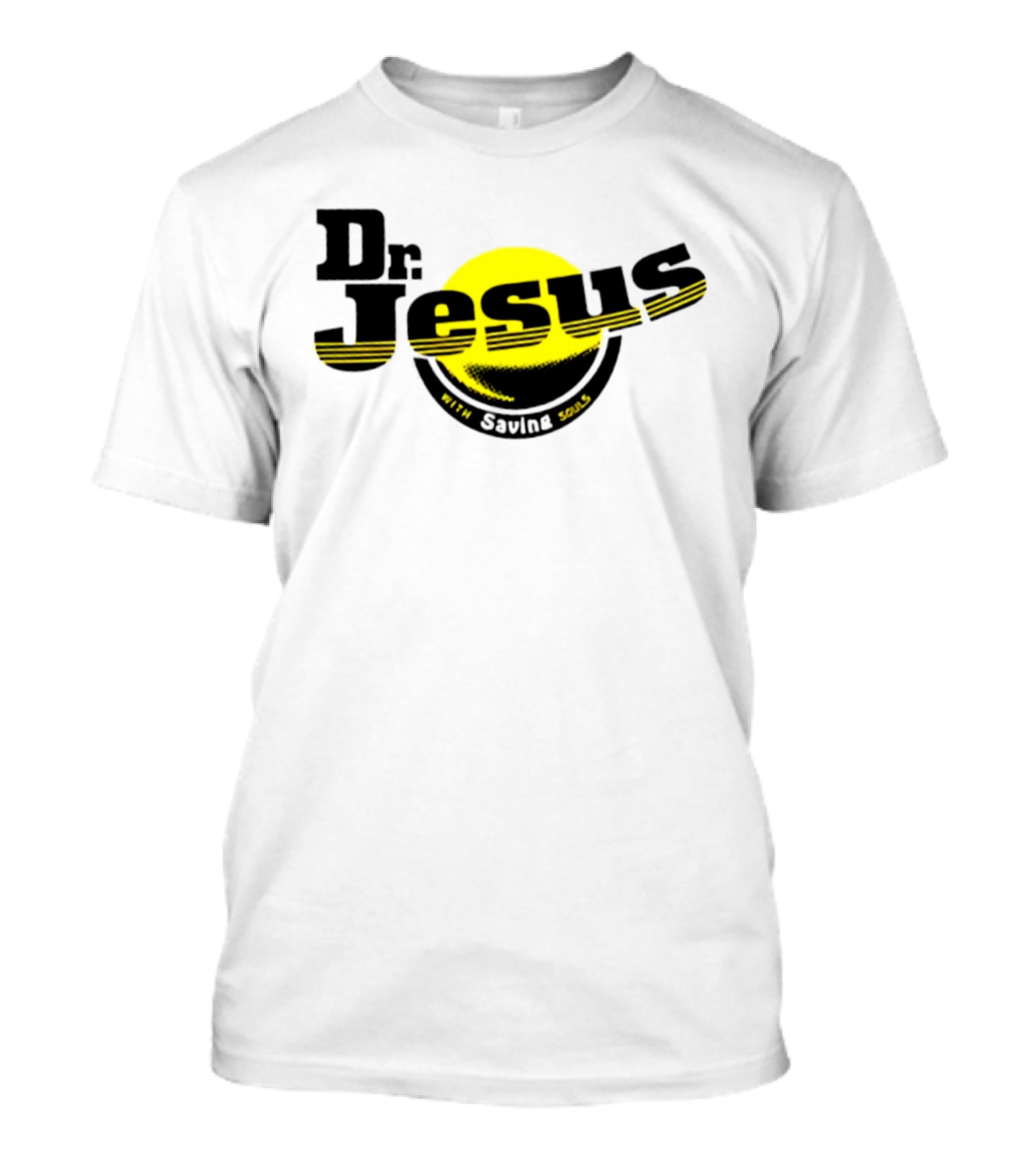 Dr Jesus With Saving Souls Yellow Circle T-Shirt