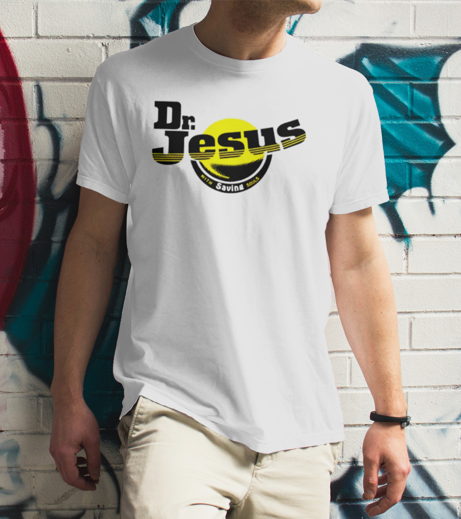Dr Jesus With Saving Souls Yellow Circle T-Shirt