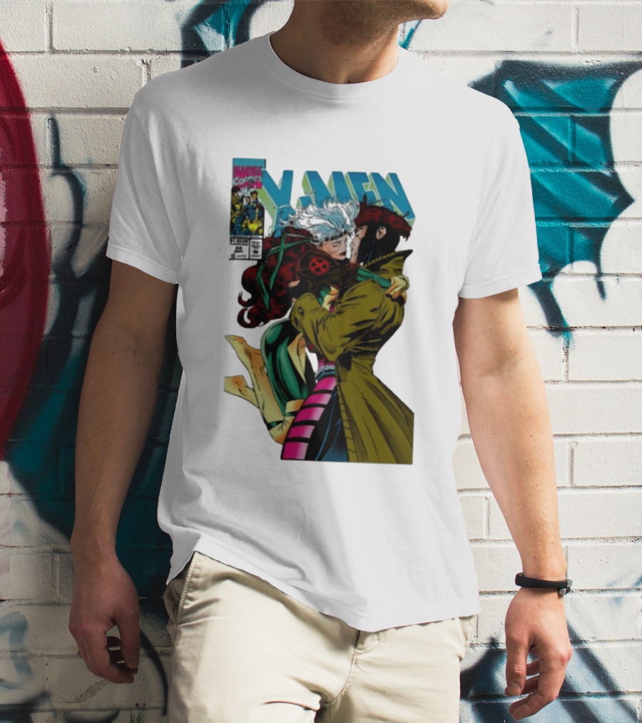Marvel Comics X Men Gambit And Rogue Kiss Cover Comfort Colors Adult T-Shirt