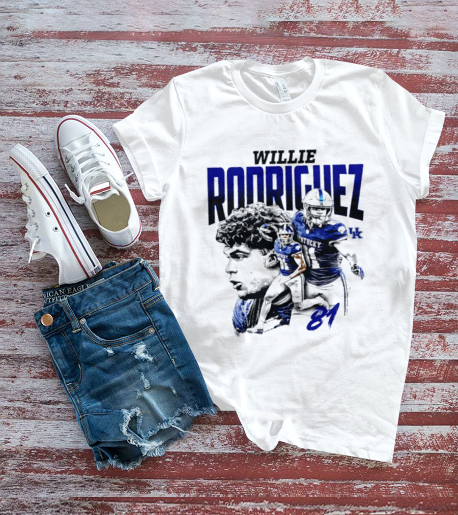 Willie Rodriguez 81 Kentucky Wildcats NCAA Football Player UK T-Shirt