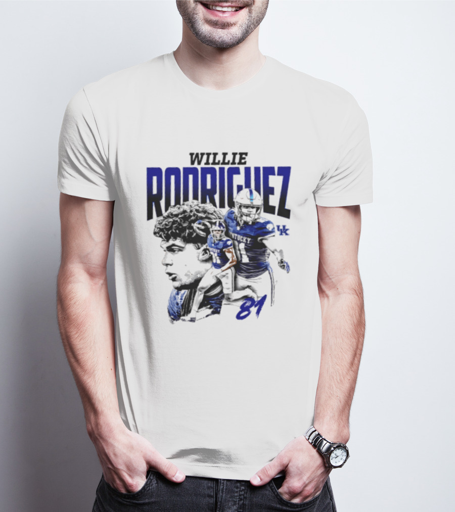 Willie Rodriguez 81 Kentucky Wildcats NCAA Football Player UK T-Shirt
