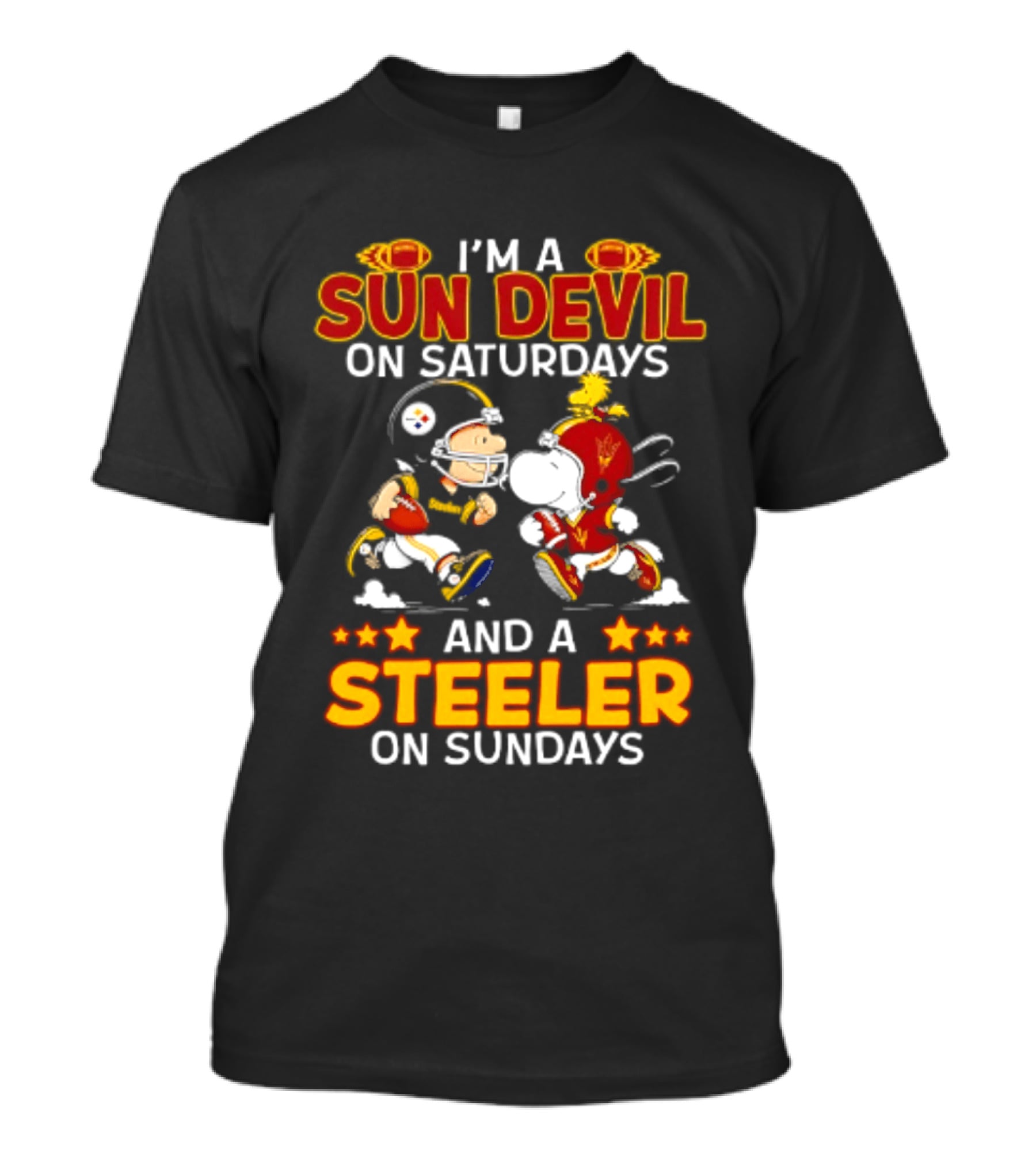 I'm A Sun Devil On Saturdays And A Steeler On Sundays Peanuts Football T-Shirt