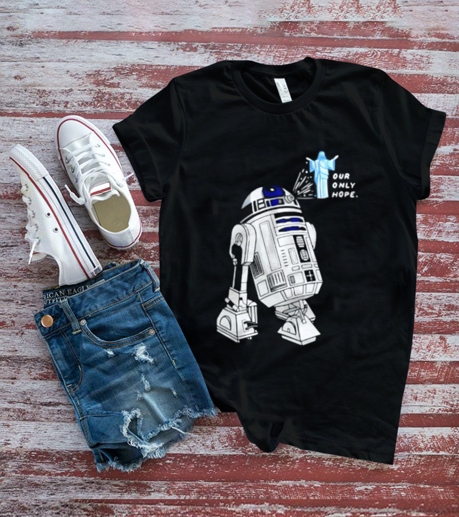R2 D2 Our Only Hope Star Wars Sci Fi Droid Hologram T-Shirt