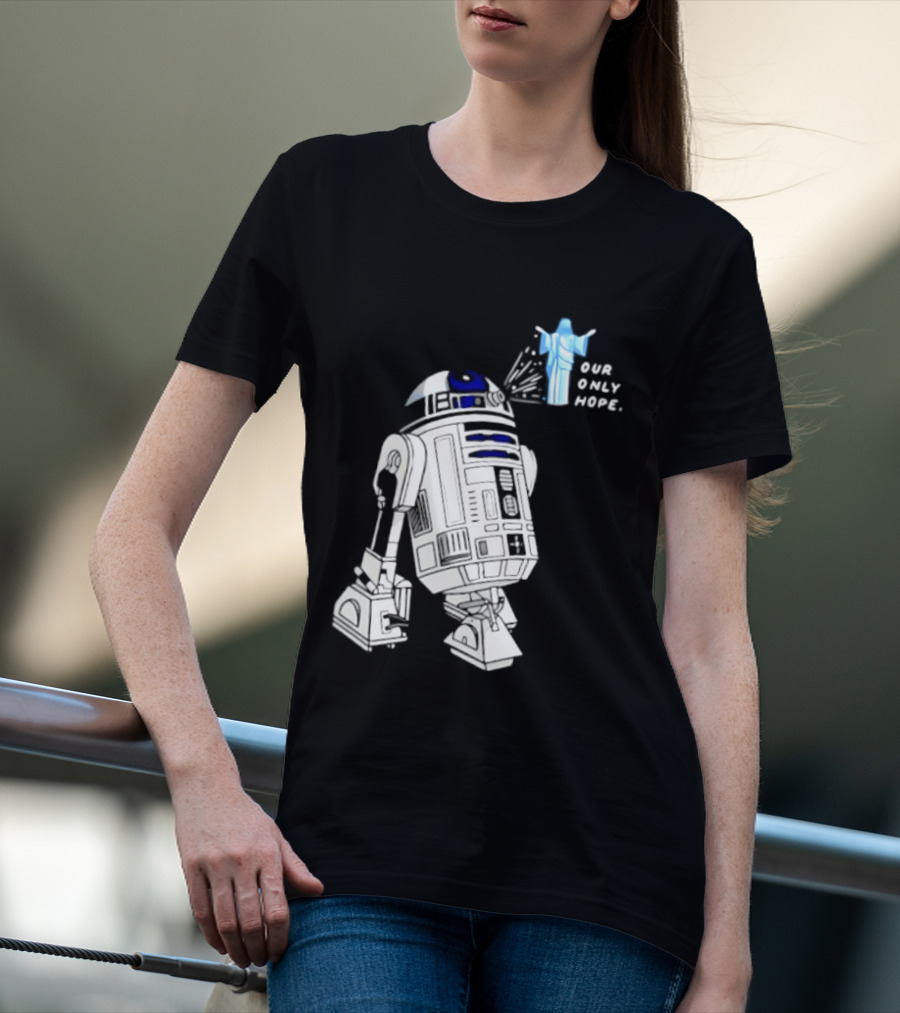 R2 D2 Our Only Hope Star Wars Sci Fi Droid Hologram T-Shirt