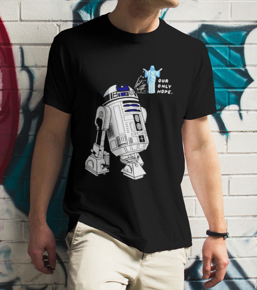 R2 D2 Our Only Hope Star Wars Sci Fi Droid Hologram T-Shirt