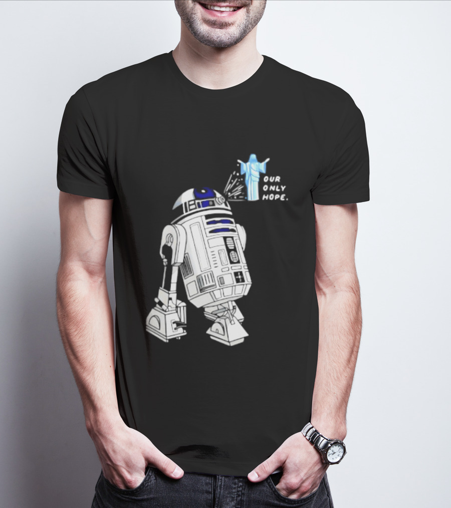 R2 D2 Our Only Hope Star Wars Sci Fi Droid Hologram T-Shirt