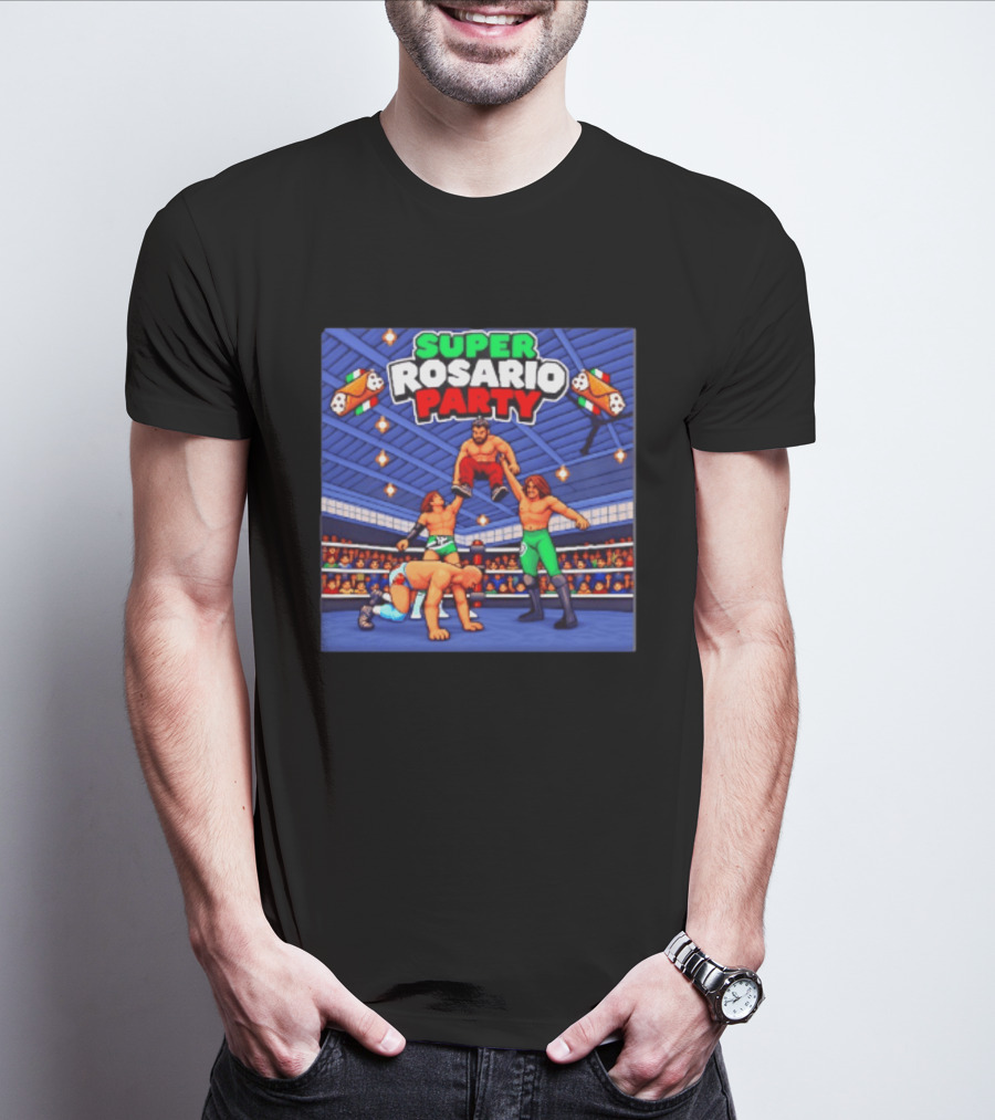 Super Rosario Party Wrestling Arena Pizzeria T-Shirt