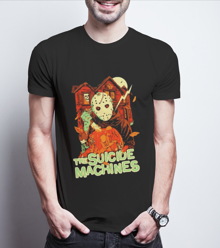 The Suicide Machines Jason Voorhees Pumpkin Halloween House Lightning T-Shirt