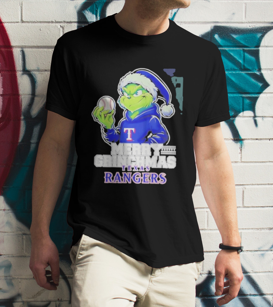 Grinch Merry Grinchmas Texas Rangers Baseball Holiday 2026 T-Shirt