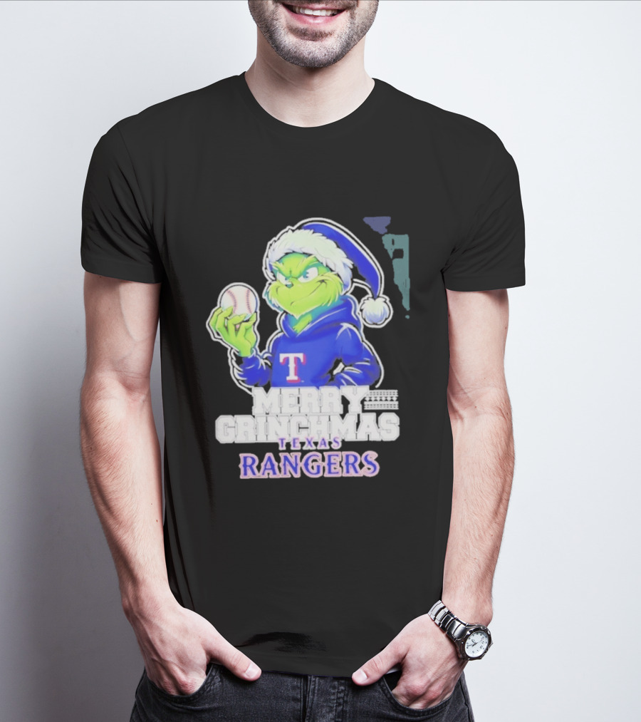 Grinch Merry Grinchmas Texas Rangers Baseball Holiday 2026 T-Shirt
