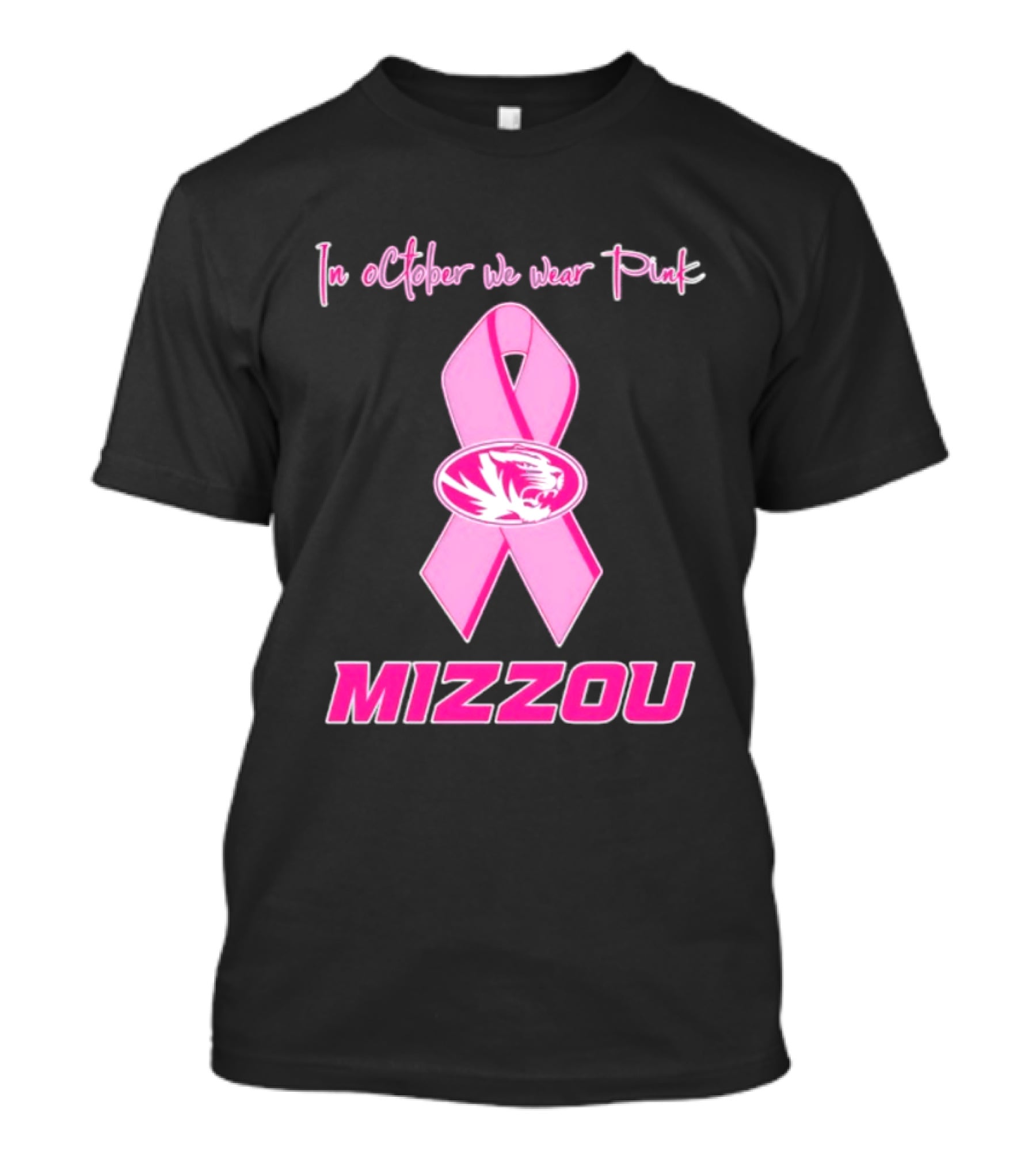 Missouri Tigers NCAA Football Breast Cancer Awareness In October We Wear Pink T-Shirt
