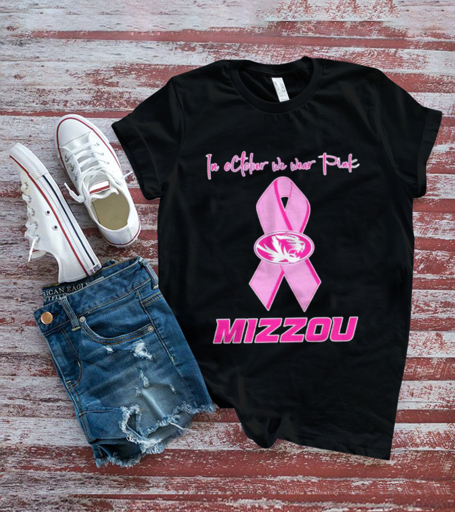 Missouri Tigers NCAA Football Breast Cancer Awareness In October We Wear Pink T-Shirt